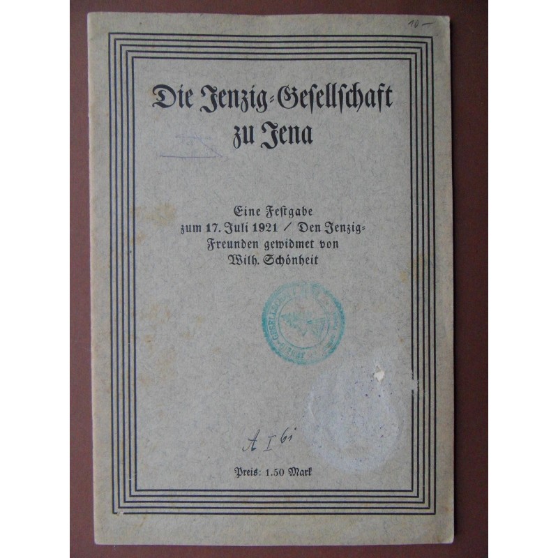 Die Jenzing-Gesellschaft zu Jena - 1921