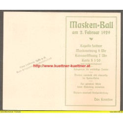 Einladung Masken-Ball Wachauerhof Spitz 1929 