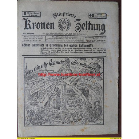 Illustrierte Kronen Zeitung Wien, Mittwoch, den 22. September 1937 