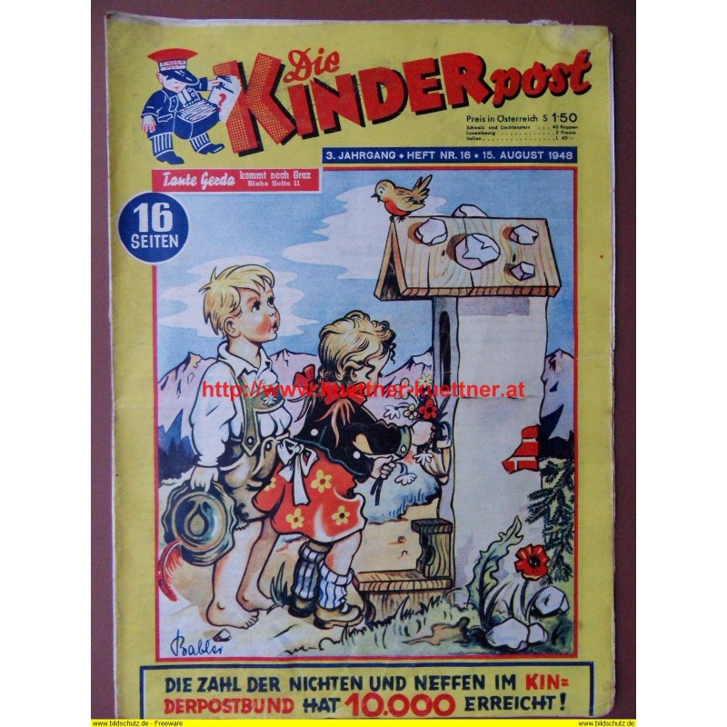 Die Kinderpost Heft Nr. 16 - 15. August 1948 