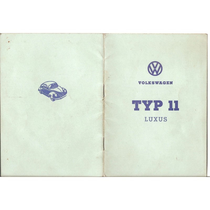 Typenschein - Volkswagen Type 11 Luxus - 1956