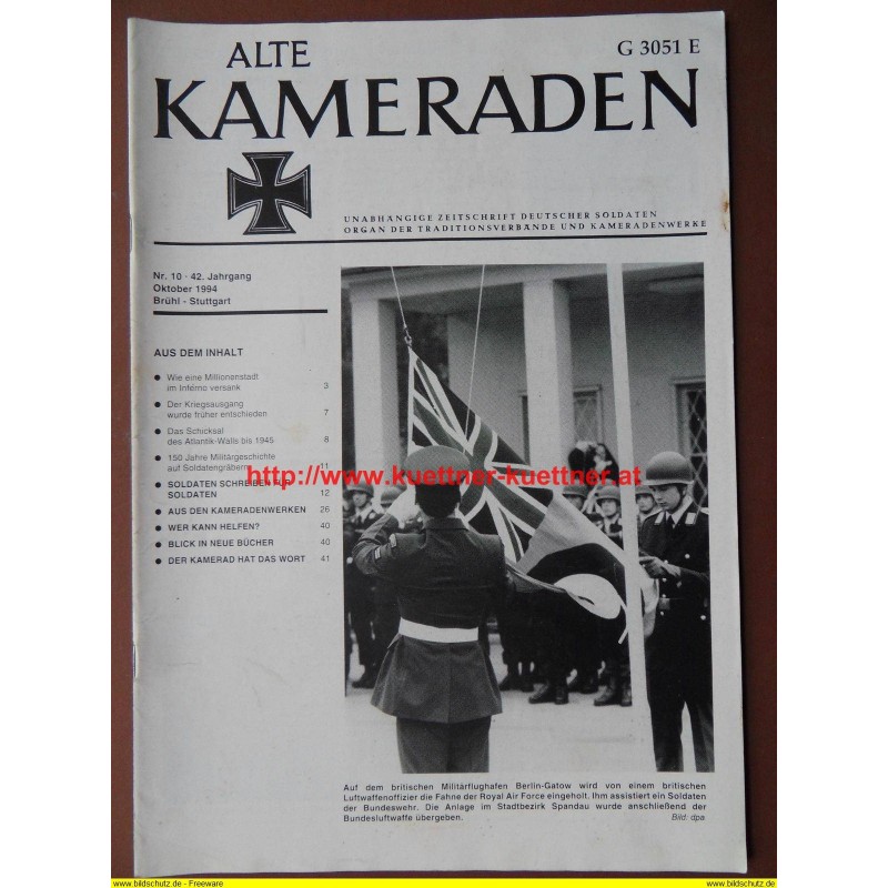 Alte Kameraden - Zeitschrift Deutscher Soldaten Nr. 10 - 1994