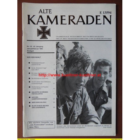 Alte Kameraden - Zeitschrift Deutscher Soldaten Nr. 1/2 - 1995