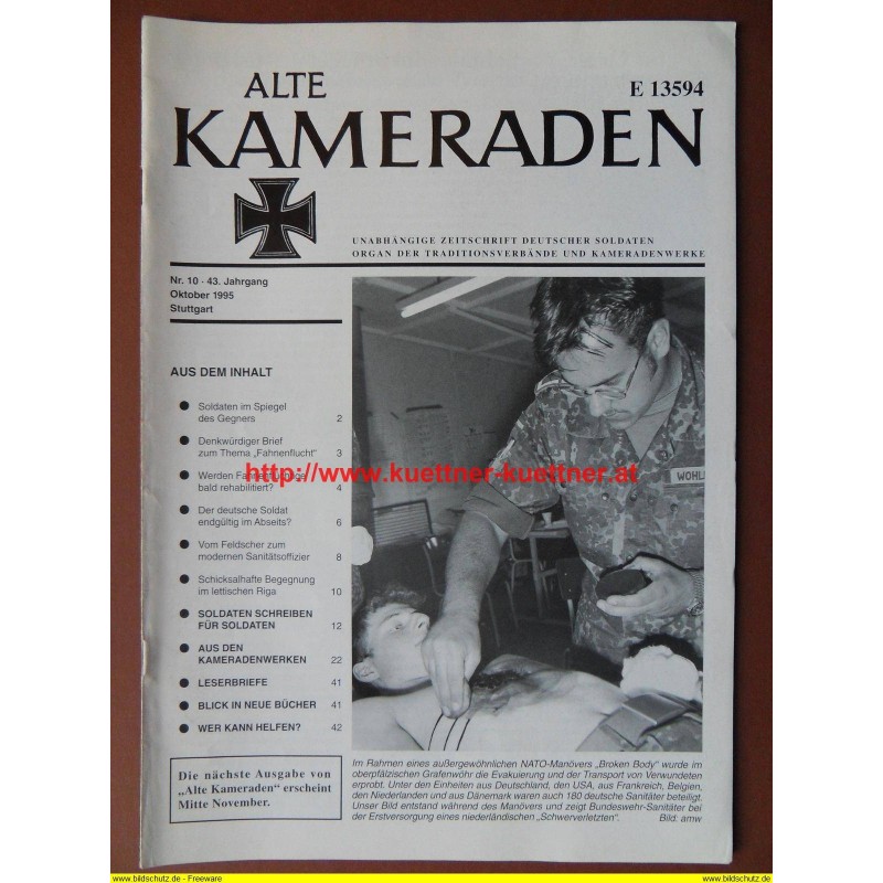 Alte Kameraden - Zeitschrift Deutscher Soldaten Nr. 10 - 1995