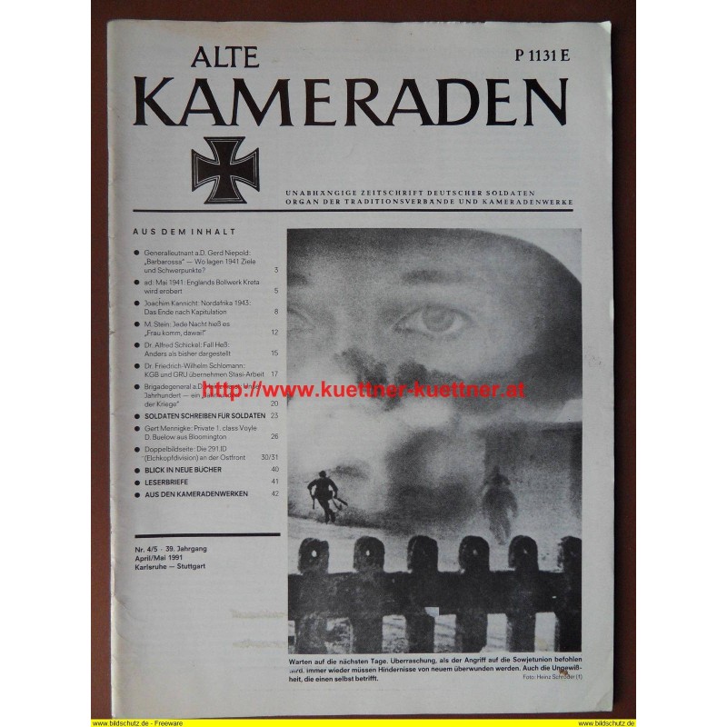 Alte Kameraden - Zeitschrift Deutscher Soldaten Nr. 4/5 - 1991