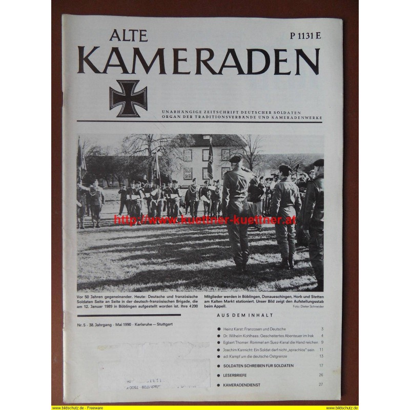 Alte Kameraden - Zeitschrift Deutscher Soldaten Nr. 5 - 1990