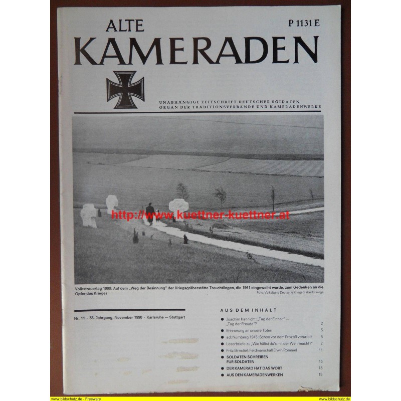 Alte Kameraden - Zeitschrift Deutscher Soldaten Nr. 11 - 1990