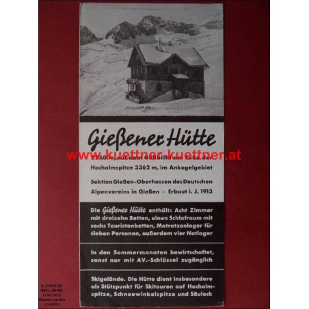 Prospekt Gießener Huette 1938