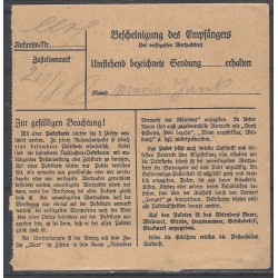 Paketkarte Jägerndorf 1 (Ostsudetenland) nach Auspitz ND