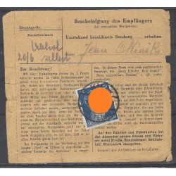 Paketkarte Kiel-Holtenau nach Gleiss, Post Rosenau, ND | Küttner & Küttner