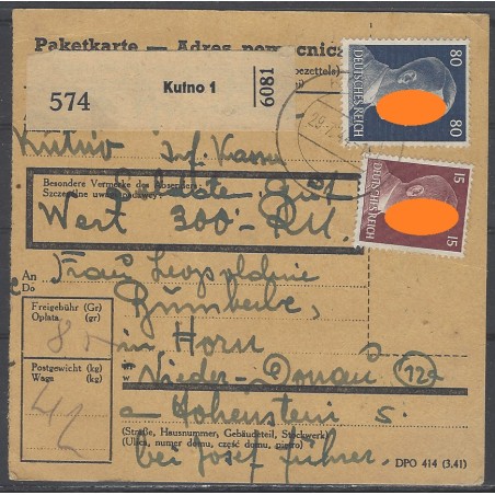 Paketkarte Kutno 1 nach Horn ND