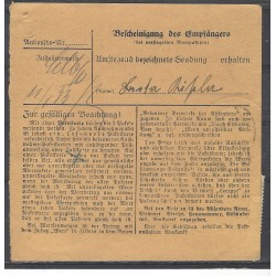 Paketkarte Neuhammer nach Limberg a. d. Franz Josef Bahn