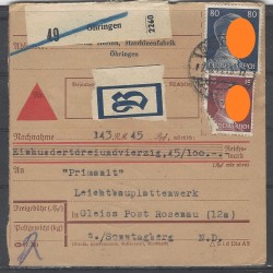 Paketkarte Öhringen nach Gleiss Post Rosenau, ND