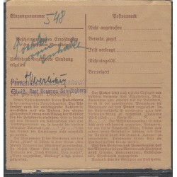 Paketkarte Öhringen nach Gleiss, Post Rosenau