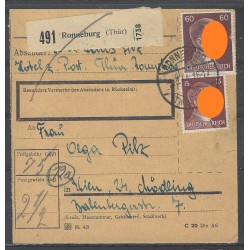 Paketkarte Ronneburg (Thür) nach Wien-Mödling