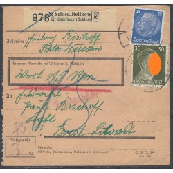 Paketkarte Schles. Nettkow nach Brest-Litowsk