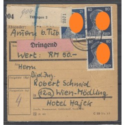 Paketkarte Tübingen nach Wien, Mödling, Hotel Hajek