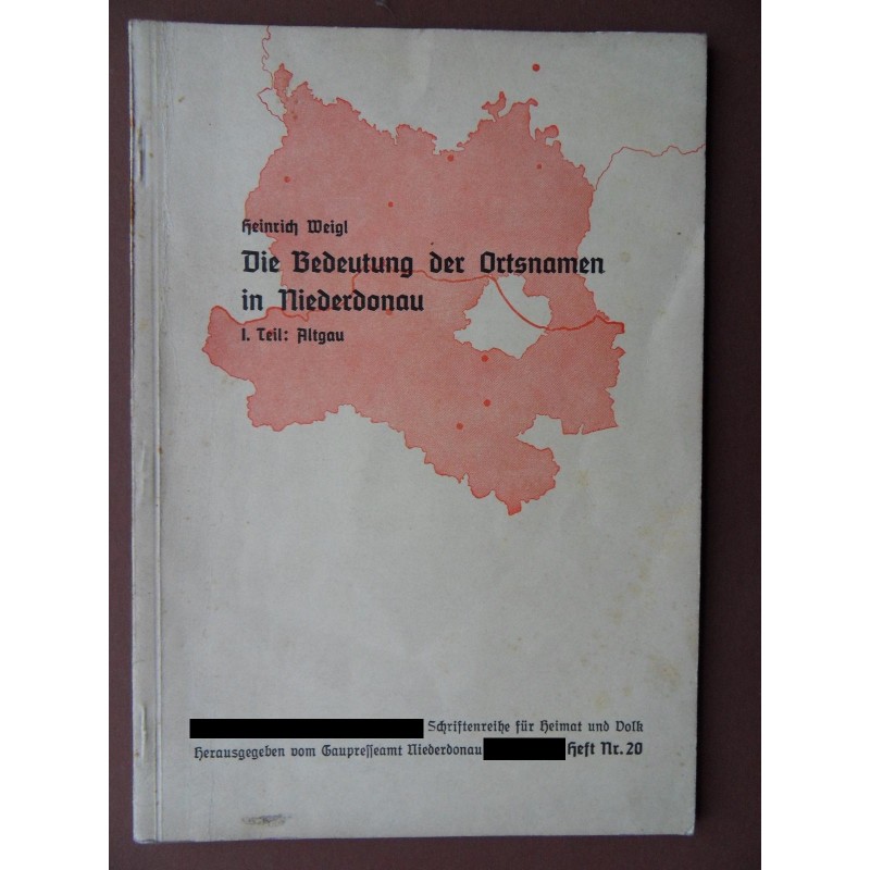 Die Bedeutung der Ortsnamen in Niederdonau Heft Nr. 20