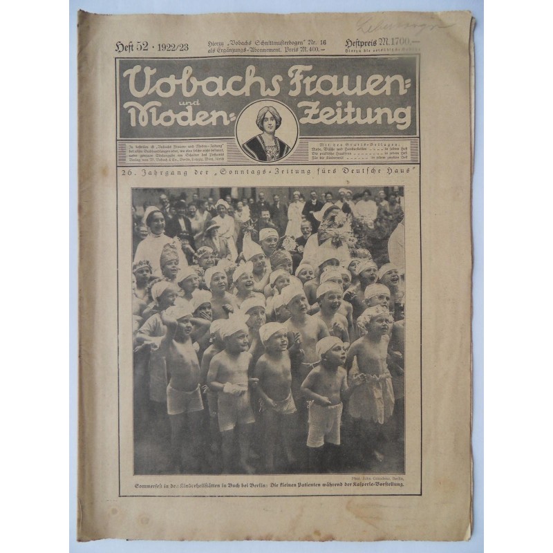 Vobachs Frauen- und Moden-Zeitung Heft 52 / 1922/23 - Mit Schnittbogen