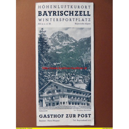 Prospekt Bayrischzell - Gasthof zur Post 1936